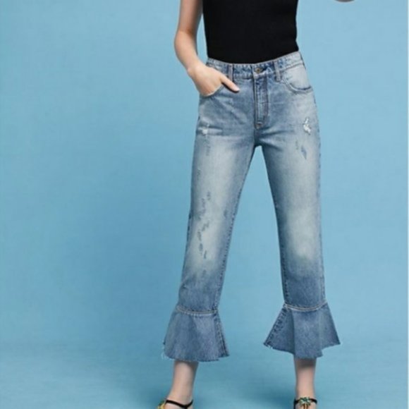 Anthropologie Denim - Anthropologie ruffle flare jean!